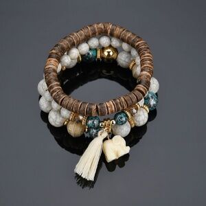 *DANIELLA* Gray x Brown Fashion Elephant Bracelet